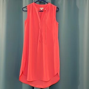 Women’s Merona hi-low tunic dress, melon, tie detail, XS